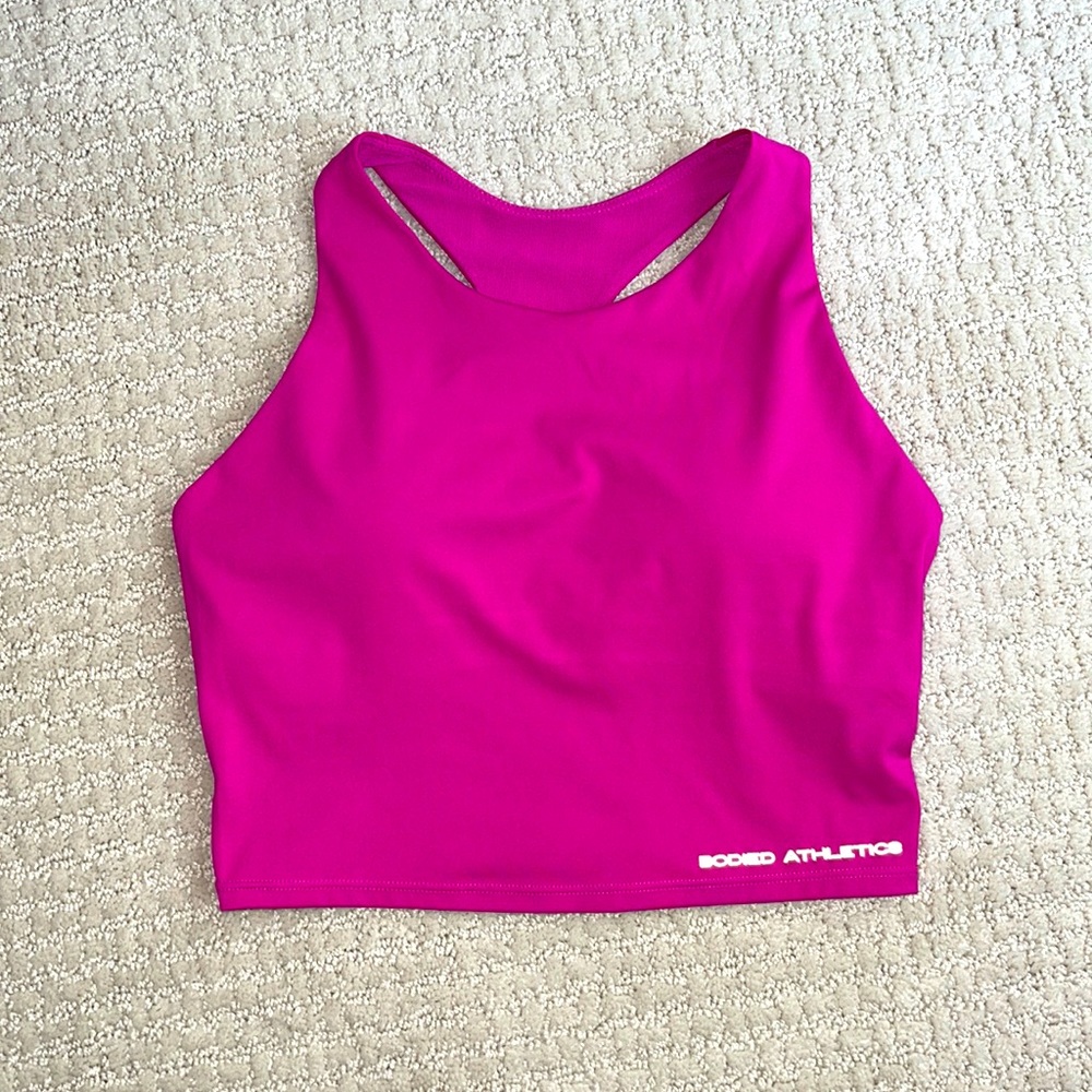 Hot pink racer tank